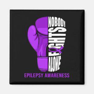Boxing Gloves Nobody Fights Alone Epilepsy Cancer Magnet
