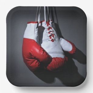 Boxing gloves paper plate
