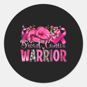 Boxing Gloves Pink Ribbon Breast Cancer Warrior Aw Classic Round Sticker