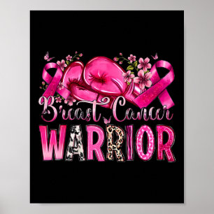 Boxing Gloves Pink Ribbon Breast Cancer Warrior Aw Poster