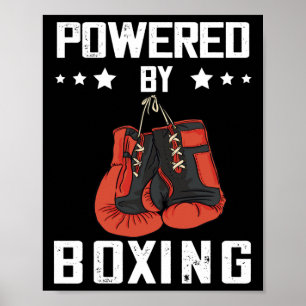 Boxing Gloves Powered By Boxing Boxer Kickboxer Bo Poster