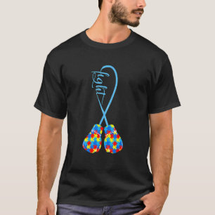 Boxing Gloves Puzzle Piece Fight Autism Awareness T-Shirt