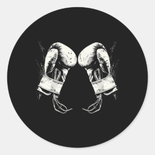 Boxing Gloves Silhouette Classic Round Sticker