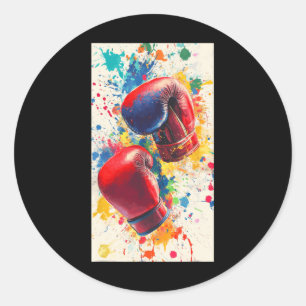 Boxing Gloves Sport Boxer Prompt Fitness Gym Classic Round Sticker