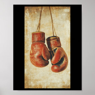 Boxing Gloves Sport Boxer Prompt Vintage Mma 1  Poster