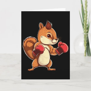Boxing Gloves Squirrel Boxer Kickboxer Kickboxing Card