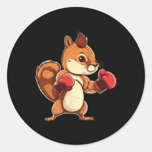 Boxing Gloves Squirrel Boxer Kickboxer Kickboxing Classic Round Sticker