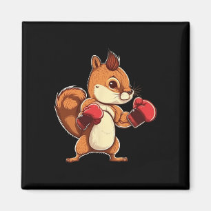 Boxing Gloves Squirrel Boxer Kickboxer Kickboxing Magnet