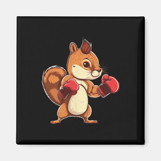 Boxing Gloves Squirrel Boxer Kickboxer Kickboxing  Magnet (Front)