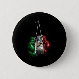 Boxing Gloves Tee - Mexico Vintage Flag For Women 6 Cm Round Badge
