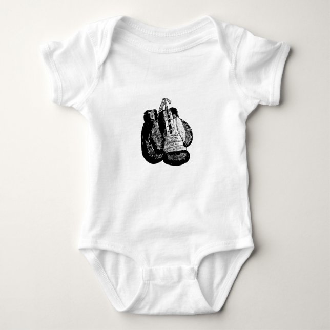 Boxing Gloves Vintage Baby Bodysuit (Front)