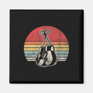 Boxing Gloves Vintage Style Retro Sunset Magnet
