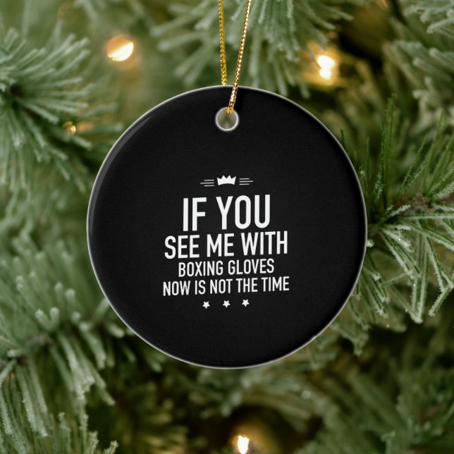 Boxing gloves white ceramic ornament (Tree)