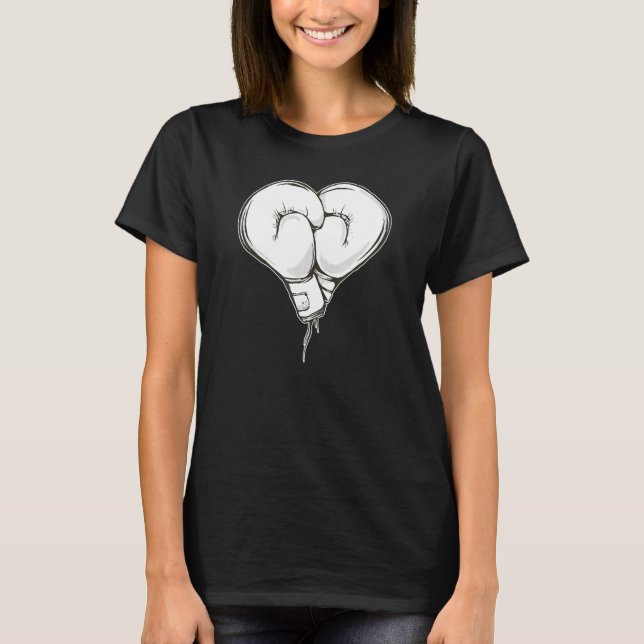 Boxing gloves with heart shape  partner for boxers T-Shirt (Front)