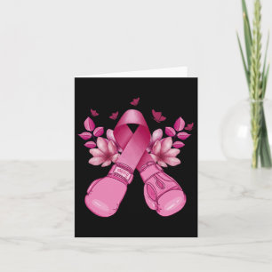 Boxing Gloves With Pink Ribbon Breast Cancer Suppo Card