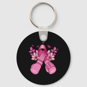 Boxing Gloves With Pink Ribbon Breast Cancer Suppo Key Ring