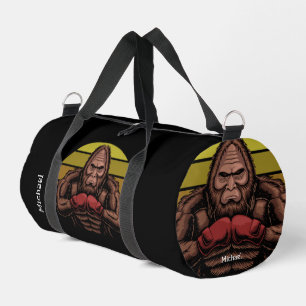Boxing gorilla big foot retro name or own text duffle bag