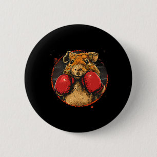 Boxing Guinea Pig Lover Boxing Gloves Kickboxing F 6 Cm Round Badge