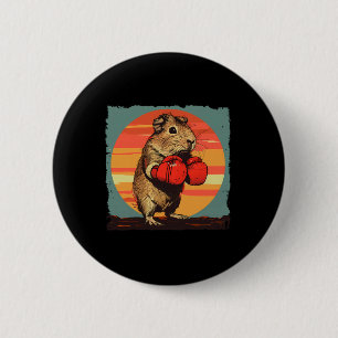 Boxing Guinea Pig Lover Boxing Gloves Kickboxing F 6 Cm Round Badge
