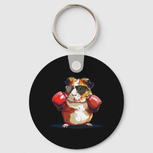 Boxing Guinea Pig With Boxing Gloves Kickboxing Fu Key Ring
