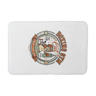 Boxing Gym Cat Boxing Gym Cat Vintage Vector Art S Bath Mat