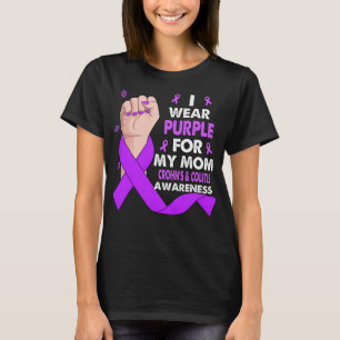 Boxing Hand I Wear Purple For My Mom CROHN'S & T-Shirt