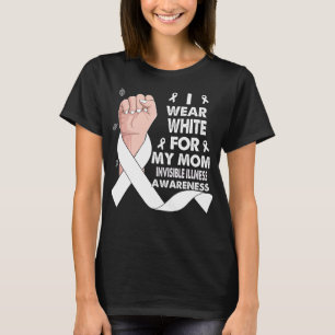Boxing Hand I Wear White For My Mum INVISIBLE  T-Shirt