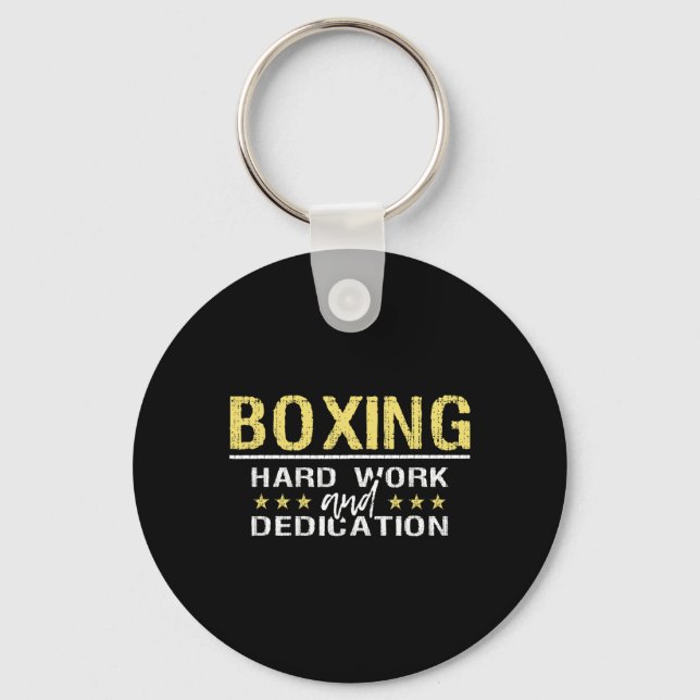 Boxing Hard Work And Dedication - Kickboxing Gym B Key Ring (Front)