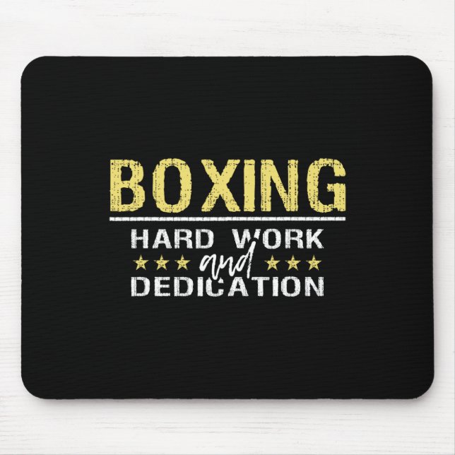 Boxing Hard Work And Dedication - Kickboxing Gym B Mouse Pad (Front)