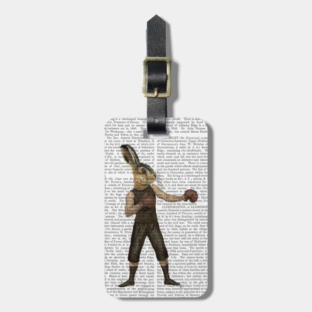 Boxing Hare Luggage Tag (Front Vertical)