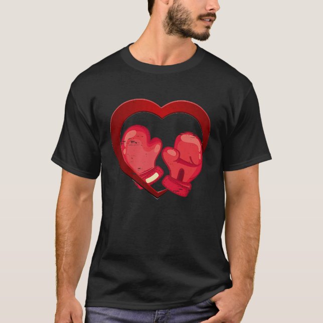 Boxing Heart Valentine's Day Mens Womens Teen Boys T-Shirt (Front)