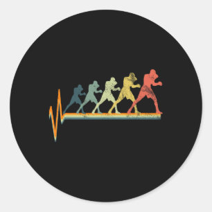 Boxing Heartbeat Boxer Gift Love Classic Round Sticker