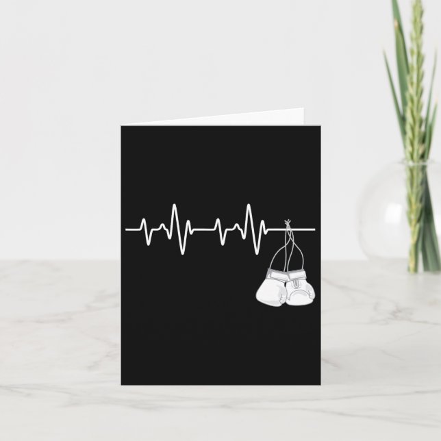Boxing Heartbeat - Boxing Lover Boxer Kickboxing F Card (Front)