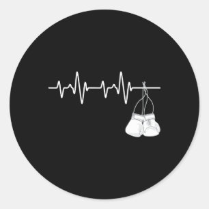 Boxing Heartbeat - Boxing Lover Boxer Kickboxing F Classic Round Sticker