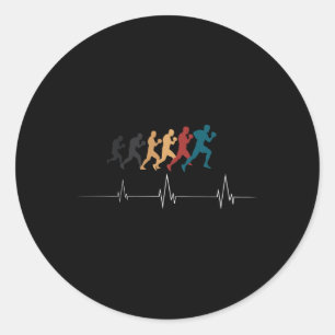 Boxing Heartbeat Kickboxing Boxing Lover Boxer Ret Classic Round Sticker