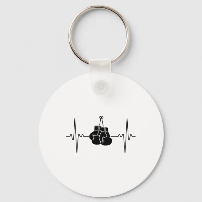 Boxing Heartbeat Line Punch Design  Key Ring (Front)