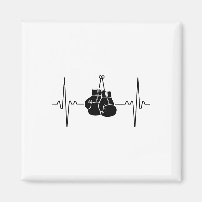 Boxing Heartbeat Line Punch Design  Magnet (Front)