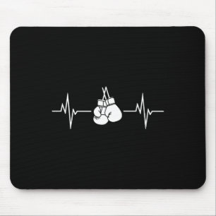 Boxing Heartbeat Line With Hanging Gloves Mouse Pad