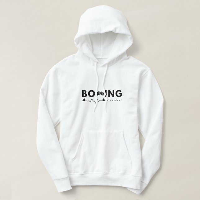 Boxing Heartbeat Men's Hoodie Sweatshirts (Design Front)