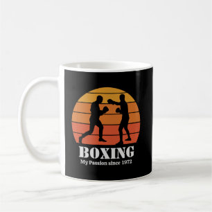 Boxing Hobby Retro Sunset Personalise Coffee Mug
