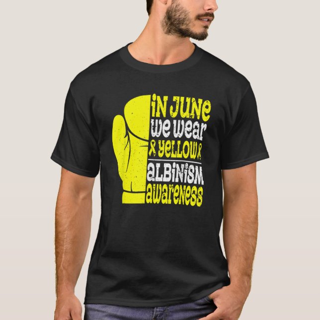 Boxing In June We Wear Yellow Albinism Awareness M T-Shirt (Front)