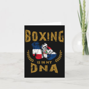 Boxing Is In My D-n-a Dominican Republic Flag Boxi Card