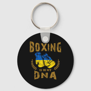 Boxing Is In My D-n-a Ukraine Flag Boxing Gloves  Key Ring
