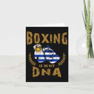 Boxing Is In My D-n-a Uruguay Flag Boxing Gloves  Card