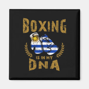 Boxing Is In My D-n-a Uruguay Flag Boxing Gloves Magnet