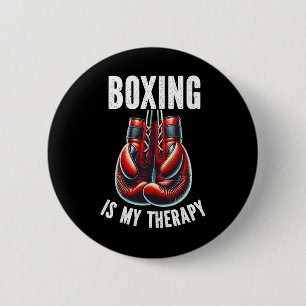 Boxing Is My Therapy Boxing Gloves Boxer Combat Sp 6 Cm Round Badge