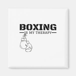 Boxing Is My Therapy Funny Boxer Fighter Fitness W Magnet