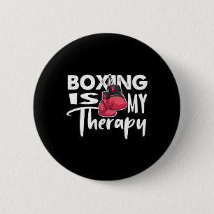 Boxing Is My Therapy Funny Boxing Quote Gym Fighte 6 Cm Round Badge