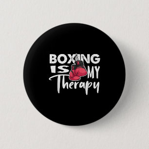 Boxing Is My Therapy Funny Boxing Quote Gym Fighte 6 Cm Round Badge