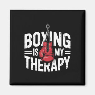 Boxing Is My Therapy Funny Fighter Gloves Punching Magnet